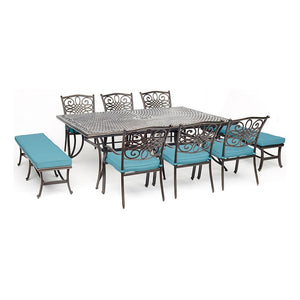 TRADDN9PCBN-BLU Outdoor/Patio Furniture/Patio Dining Sets