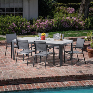 TUCSDN7PC-GRY Outdoor/Patio Furniture/Patio Dining Sets