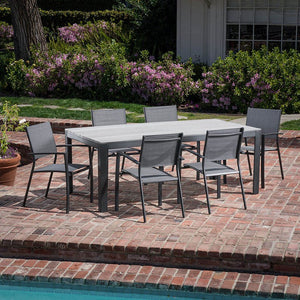 TUCSDN7PC-GRY Outdoor/Patio Furniture/Patio Dining Sets