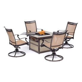 Fontana Five-Piece Fire Pit Chat Set with 40000 BTU Gas Fire Pit Coffee Table