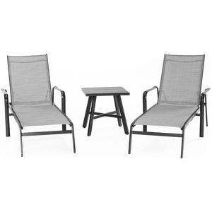 FOXCHS3PC-GRY Outdoor/Patio Furniture/Patio Conversation Sets