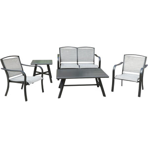 FOXHILL5PC-GRY Outdoor/Patio Furniture/Patio Conversation Sets