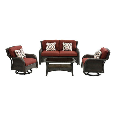 Product Image: STRATH4PCSW-LS-RED Outdoor/Patio Furniture/Patio Conversation Sets