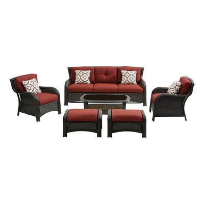 STRATH6PC-S-RED Outdoor/Patio Furniture/Patio Conversation Sets