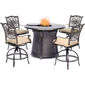 TRAD5PCFPRD-BR Outdoor/Patio Furniture/Patio Conversation Sets