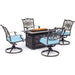 TRAD5PCRECSW4FP-BLU Outdoor/Patio Furniture/Patio Conversation Sets