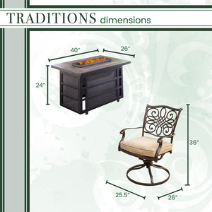 TRAD5PCRECSW4FP-TAN Outdoor/Patio Furniture/Patio Conversation Sets