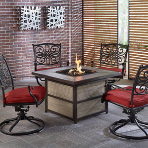 TRAD5PCSQSW4FP-RED Outdoor/Patio Furniture/Patio Conversation Sets