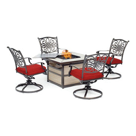 Traditions Five-Piece Fire Pit Chat Set with 40000 BTU Fire Pit Table