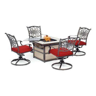 Product Image: TRAD5PCSQSW4FP-RED Outdoor/Patio Furniture/Patio Conversation Sets