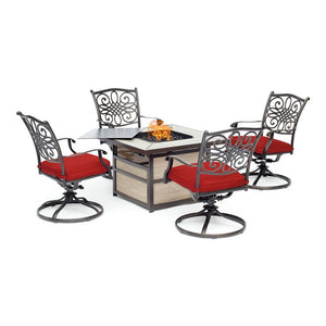 TRAD5PCSQSW4FP-RED Outdoor/Patio Furniture/Patio Conversation Sets