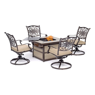 Product Image: TRAD5PCSQSW4FP-TAN Outdoor/Patio Furniture/Patio Conversation Sets