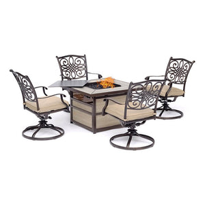 TRAD5PCSQSW4FP-TAN Outdoor/Patio Furniture/Patio Conversation Sets