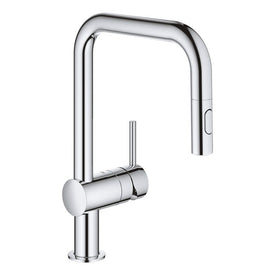 Kitchen Faucet Minta 1 Lever ADA Starlight Chrome Pull Down Gooseneck 1 Hole 5-7/8 Inch 1.75 GPM