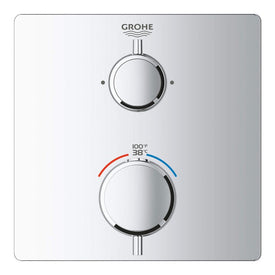Grohtherm Square Two Handle Dual-Function Thermostatic Valve Trim