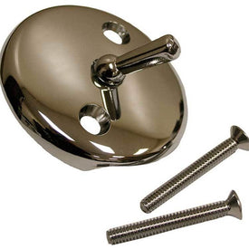 Overflow Plate Trip Lever and 2 Bolts Chrome Stainless Steel