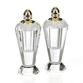 Preston Gold Handmade Lead-Free Crystal Salt and Pepper Shakers Set of 2