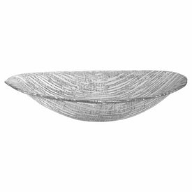 Secret Treasure Silver Mouth-Blown Glass 9" x 15" Oval Bowl