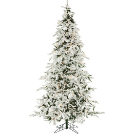 7.5-Ft. White Pine Snowy Artificial Christmas Tree with Clear Smart String Lights
