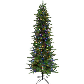 6.5-Ft. Carmel Pine Slim Artificial Christmas Tree with Multi-Color LED String Lights