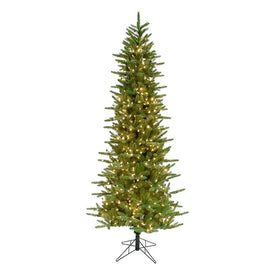 7.5-Ft. Carmel Pine Slim Artificial Christmas Tree with Clear LED String Lights