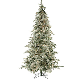 7.5-Ft. Flocked Mountain Pine Christmas Tree with Smart String Lights
