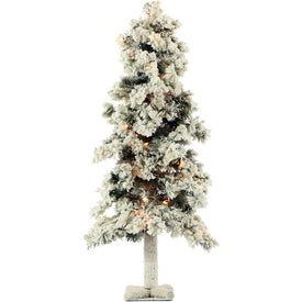 3-Ft. Snowy Alpine Tree with Clear Lights