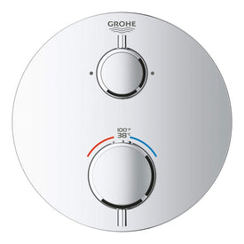 Grohtherm Round Two Handle Dual-Function Thermostatic Valve Trim