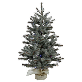 4-Ft. Heritage Pine Artificial Tree with Burlap Base and Multi-Colored LED String Lights