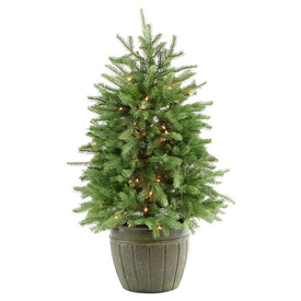 4-Ft. Potted Pine Tree with Clear Lights