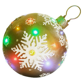 Indoor/Outdoor Oversized Christmas Decor with LED Lights/18" Jeweled Ball Ornament