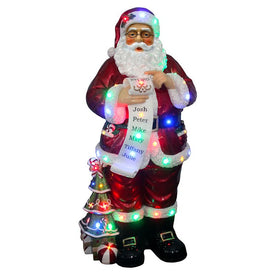 Indoor/Outdoor Oversized Christmas Decor with LED Lights/4-Ft. Santa Claus w/ Naughty & Nice Scroll