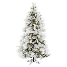 10-Ft. Flocked Snowy Pine Christmas Tree with Smart String Lighting