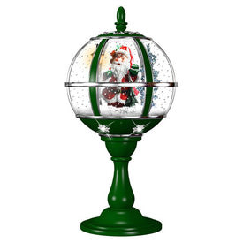 Let It Snow Series 23" Tabletop Snow Globe with Santa Scene/Snow/Christmas Carols