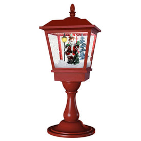 Let It Snow Series 25" Musical Tabletop Lantern with Santa Scene/Snow/Christmas Carols