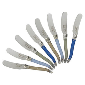 Laguiole Spreaders with Cream/Blue Handles Set of 8