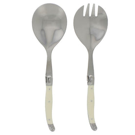 Laguiole Connoisseur Salad Servers with Faux Ivory Handles Two-Piece Set