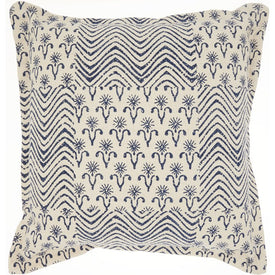 Life Styles Printed Flower Patch Indigo 20" x 20" Throw Pillow