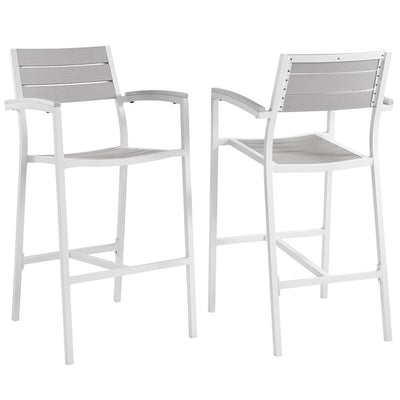 Product Image: EEI-1740-WHI-LGR-SET Outdoor/Patio Furniture/Patio Bar Furniture