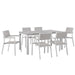 EEI-1749-WHI-LGR-SET Outdoor/Patio Furniture/Patio Dining Sets
