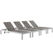 EEI-2468-SLV-GRY-SET Outdoor/Patio Furniture/Outdoor Chaise Lounges