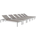 EEI-2474-SLV-GRY-SET Outdoor/Patio Furniture/Outdoor Chaise Lounges