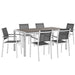 EEI-2486-SLV-BLK-SET Outdoor/Patio Furniture/Patio Dining Sets