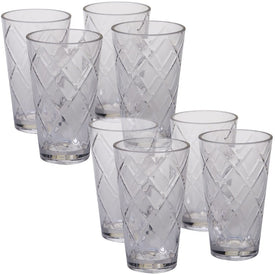 Diamond 20 oz Clear Acrylic Ice Tea Glasses Set of 8