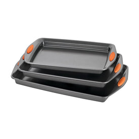 Rachael Ray Bakeware with Grips Three-Piece Oven Lovin' Cookie Pan Set