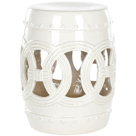 Ceramic Double Coin Stool - Antique White