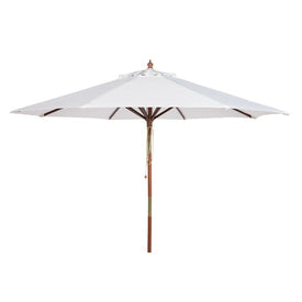 Cannes 9 Ft Wooden Outdoor Umbrella - White