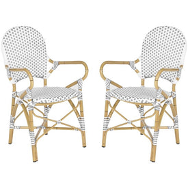 Hooper Indoor/Outdoor Stacking Armchairs Set of 2 - Gray/White