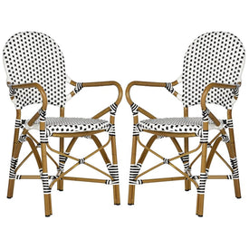 Hooper Indoor/Outdoor Stacking Armchairs Set of 2 - Black/White