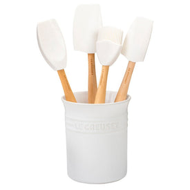 Craft Series Five-Piece Utensil Set with Crock - White